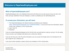 'paperlessemployee.com' screenshot