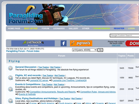 'paraglidingforum.com' screenshot