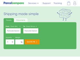 'parcelcompare.com' screenshot