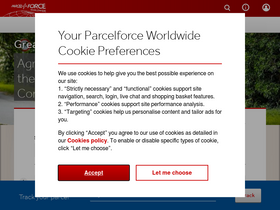 'parcelforce.com' screenshot