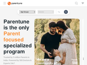'parentune.com' screenshot
