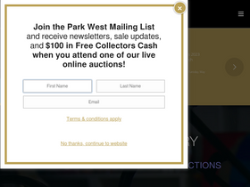 'parkwestgallery.com' screenshot
