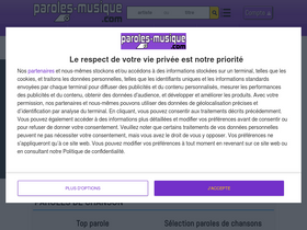 'paroles-musique.com' screenshot