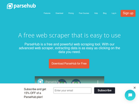 'parsehub.com' screenshot