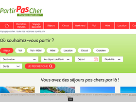 'partirpascher.com' screenshot