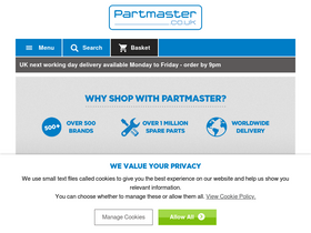 'partmaster.co.uk' screenshot