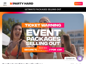 'partyhardtravel.com' screenshot