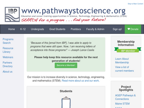 'pathwaystoscience.org' screenshot