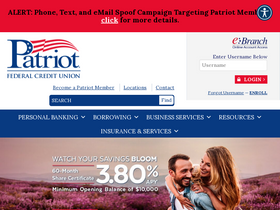 'patriotfcu.org' screenshot