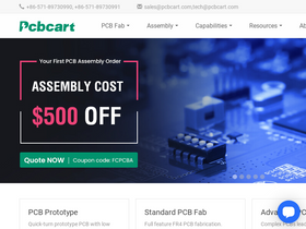 'pcbcart.com' screenshot