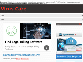 'pcviruscare.com' screenshot