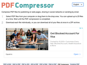 'pdfcompressor.com' screenshot