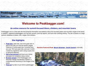 'peakbagger.com' screenshot