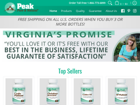 'peaknatural.com' screenshot