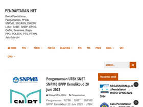 'pendaftaran.net' screenshot