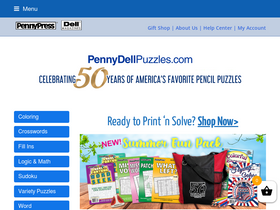 'pennydellpuzzles.com' screenshot
