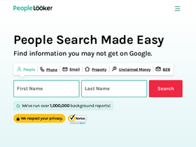 'peoplelooker.com' screenshot