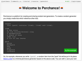 'perchance.org' screenshot