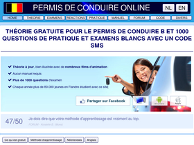 'permisdeconduire-online.be' screenshot