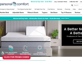 'personalcomfortbed.com' screenshot