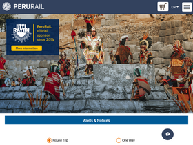 'perurail.com' screenshot