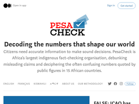 'pesacheck.org' screenshot