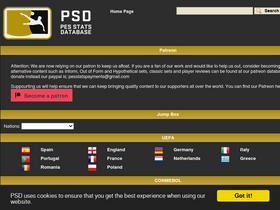'pesstatsdatabase.com' screenshot