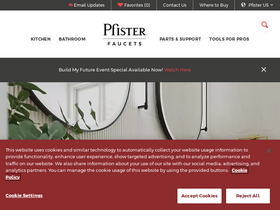 'pfisterfaucets.com' screenshot