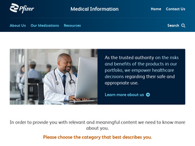 'pfizermedicalinformation.com' screenshot