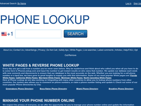 'phonelookup.com' screenshot