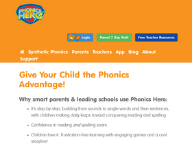 'phonicshero.com' screenshot
