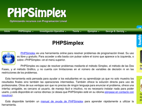'phpsimplex.com' screenshot