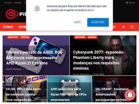 'pichauarena.com.br' screenshot