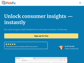 'pickfu.com' screenshot