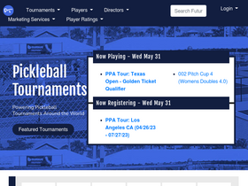 'pickleballtournaments.com' screenshot