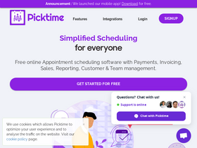 'picktime.com' screenshot