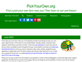 'pickyourown.org' screenshot