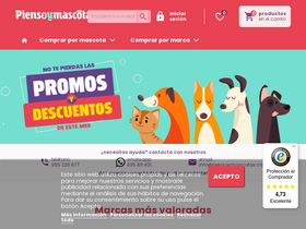 'piensoymascotas.com' screenshot