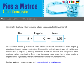 'piesametros.info' screenshot
