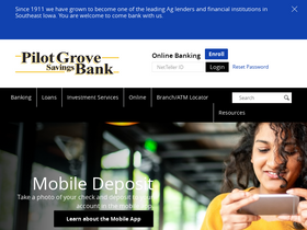 'pilotgrovesavingsbank.com' screenshot