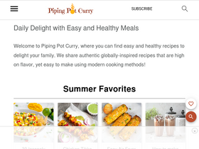 'pipingpotcurry.com' screenshot