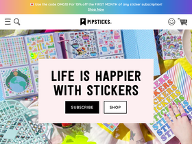 'pipsticks.com' screenshot
