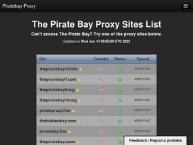 'piratebayproxy.info' screenshot