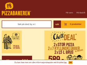'pizzabakeren.no' screenshot