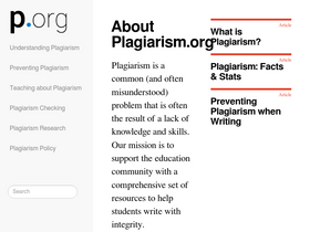 'plagiarism.org' screenshot