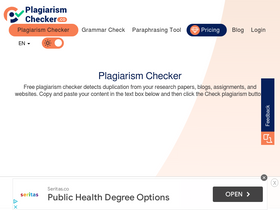 'plagiarismchecker.co' screenshot