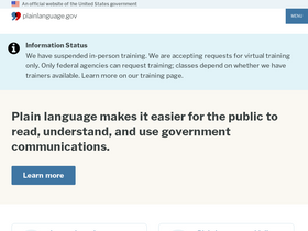 'plainlanguage.gov' screenshot