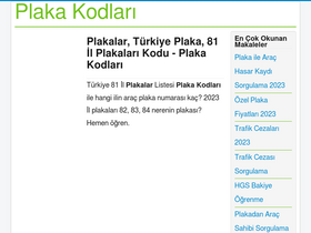 'plakakodlari.com' screenshot