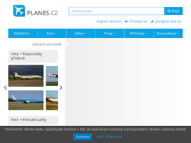 'planes.cz' screenshot