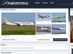 'planespotters.net' screenshot